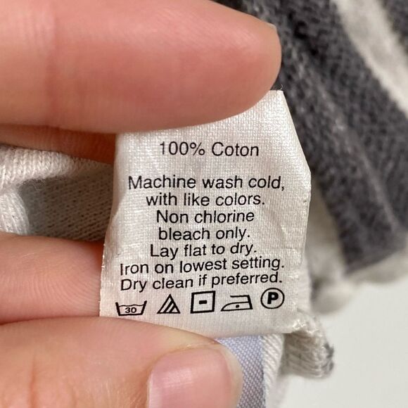 Madewell Terry Striped Back-Zip Pullover Slouchy 100% Cotton Size XS - Picture 9 of 11